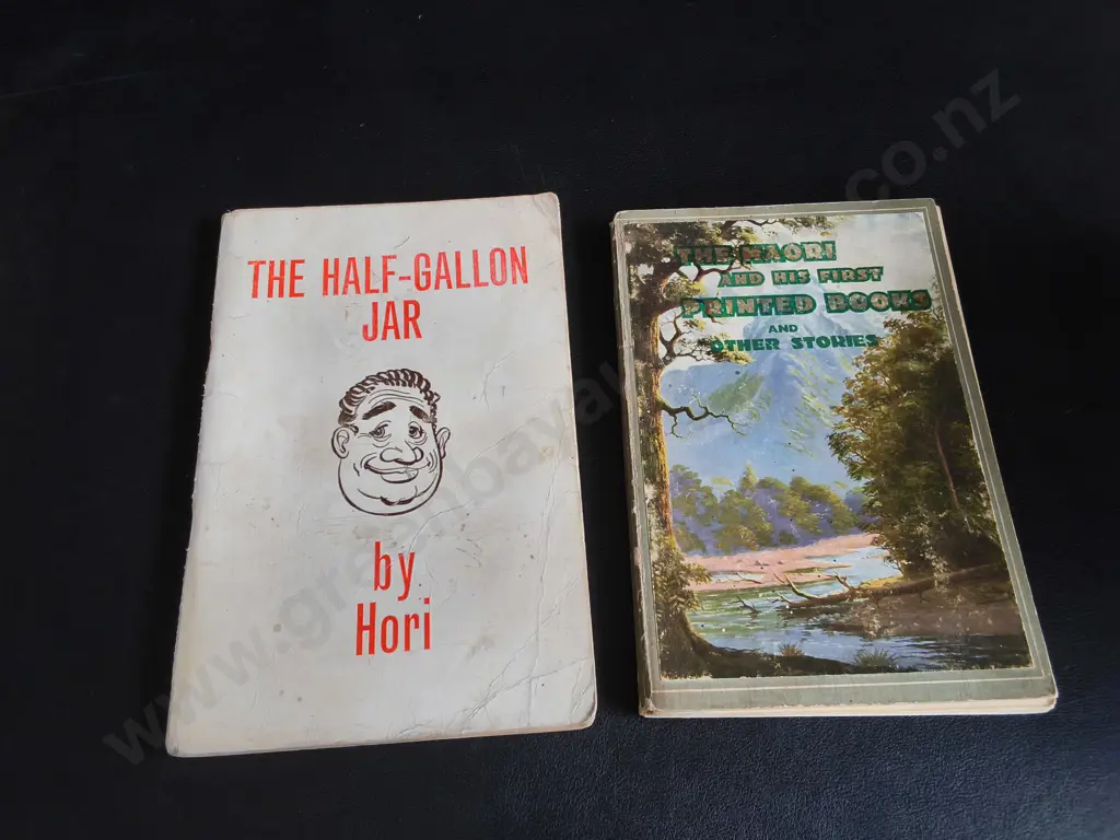 PAIR OF VINTAGE NZ BOOKS, "THE MĀORI AND HIS FIRST PRINTED BOOKS" 1937 FIRST EDITION, "THE HALF GALLON JAR" 1962 Image 1++