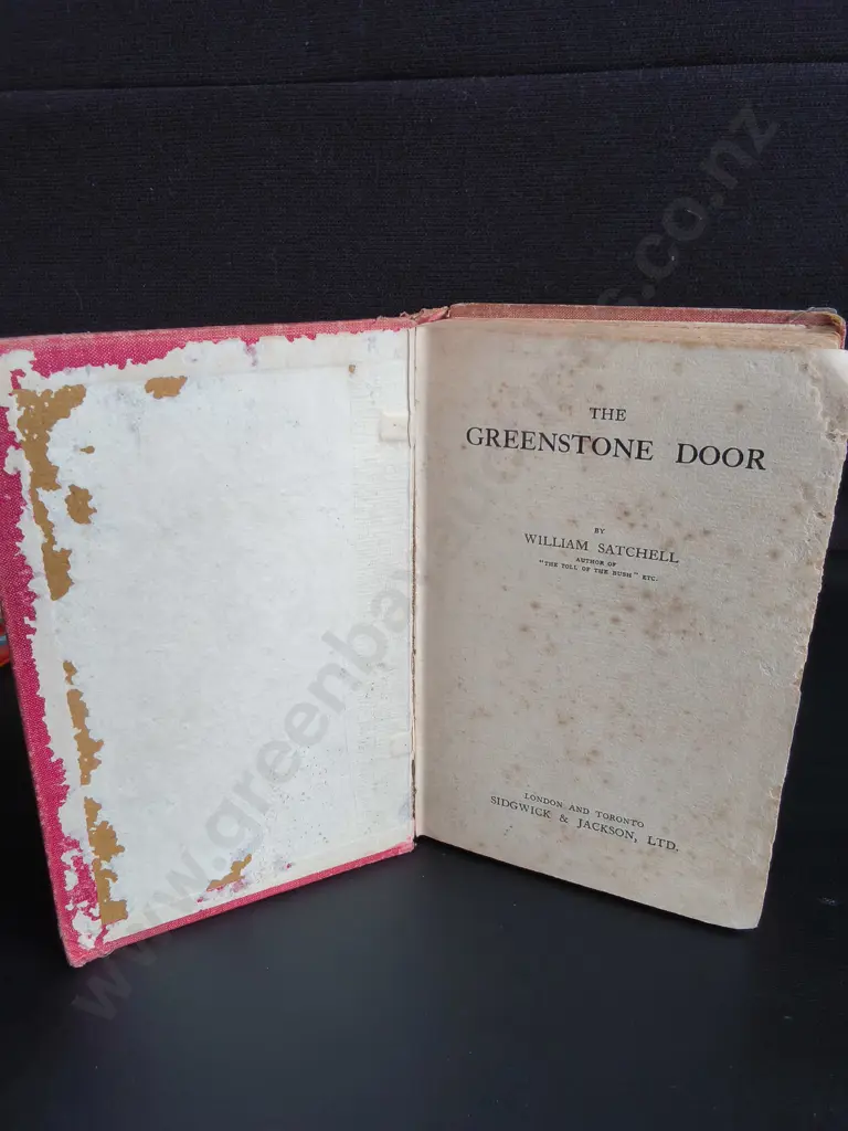 "THE GREENSTONE DOOR" BY WILLIAM SATCHELL, 1914 FIRST EDITION HARDCOVER Image 1++