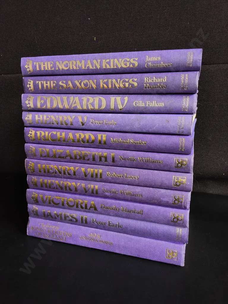 11 VINTAGE VOLUMES OF ROYAL BIOGRAPHIES, ANTONIA FRASER KINGS AND QUEENS OF ENGLAND SERIES Image 1++