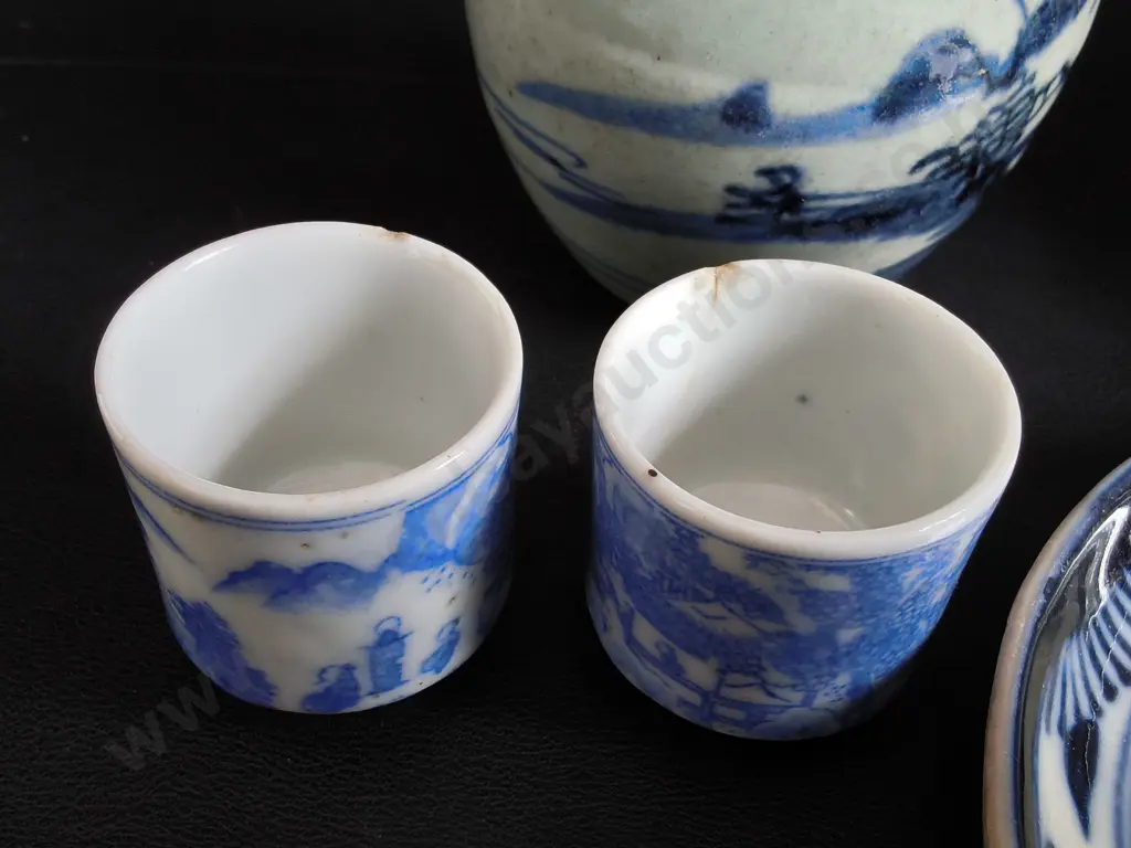 VINTAGE CHINESE EXPORT ITEMS, 6 PIECES, TALLEST H 11 CM, DAMAGE PICTURED Image 1++