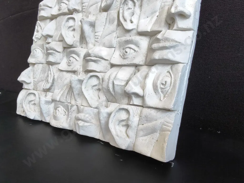 "CAST INTO OBLIVION" PLASTER ART BY LUIS VELOCCI, NZ 1998' W 44 CM Image 1++