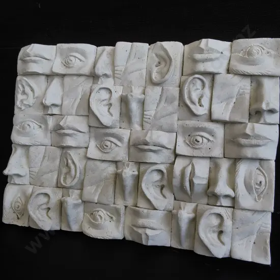 "CAST INTO OBLIVION" PLASTER ART BY LUIS VELOCCI, NZ 1998' W 44 CM