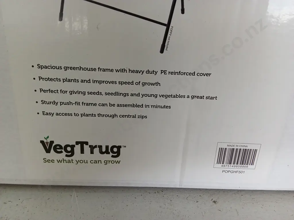 VEGTRUG GREENHOUSE FRAME AND COVER FOR POPPY Image 1++