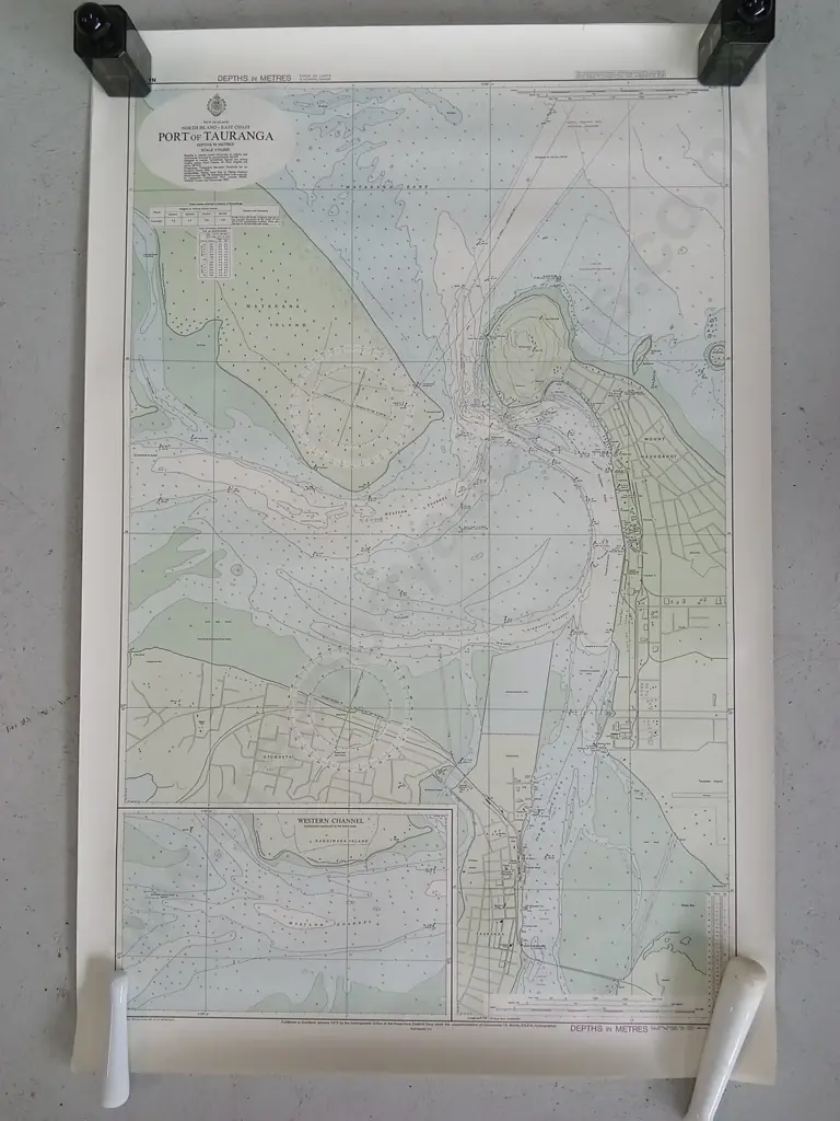 WHANGAREI 1974 AND TAURANGA 1975 PORT/HARBOUR MAPS, 111CM X 73CM Image 1++