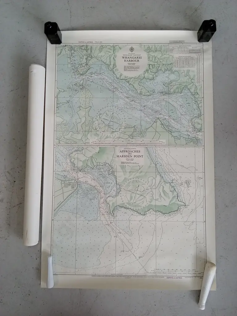 WHANGAREI 1974 AND TAURANGA 1975 PORT/HARBOUR MAPS, 111CM X 73CM Image 1++