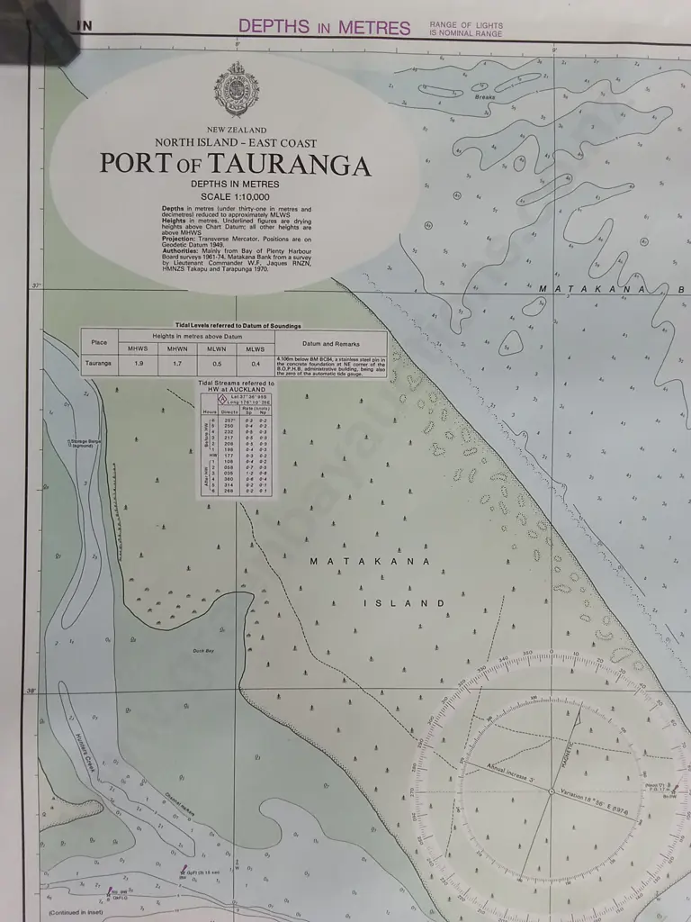 WHANGAREI 1974 AND TAURANGA 1975 PORT/HARBOUR MAPS, 111CM X 73CM Image 1++