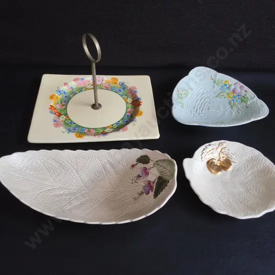 VINTAGE MID CENTURY CERAMICS, CROWN DEVON, AND ROYAL STAFFORDSHIRE, 4 PIECES, WIDEST W 25.5 CM