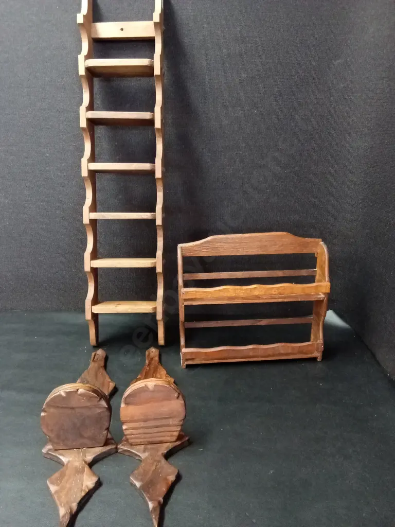 4 PIECES OF VINTAGE WOODEN HOME DECOR TALLEST H73CM Image 1++