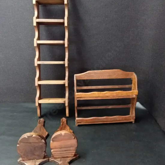 4 PIECES OF VINTAGE WOODEN HOME DECOR TALLEST H73CM