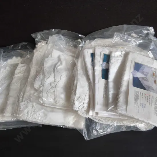 COLLECTION OF BRAND NEW TABLECLOTHS, PACKAGED