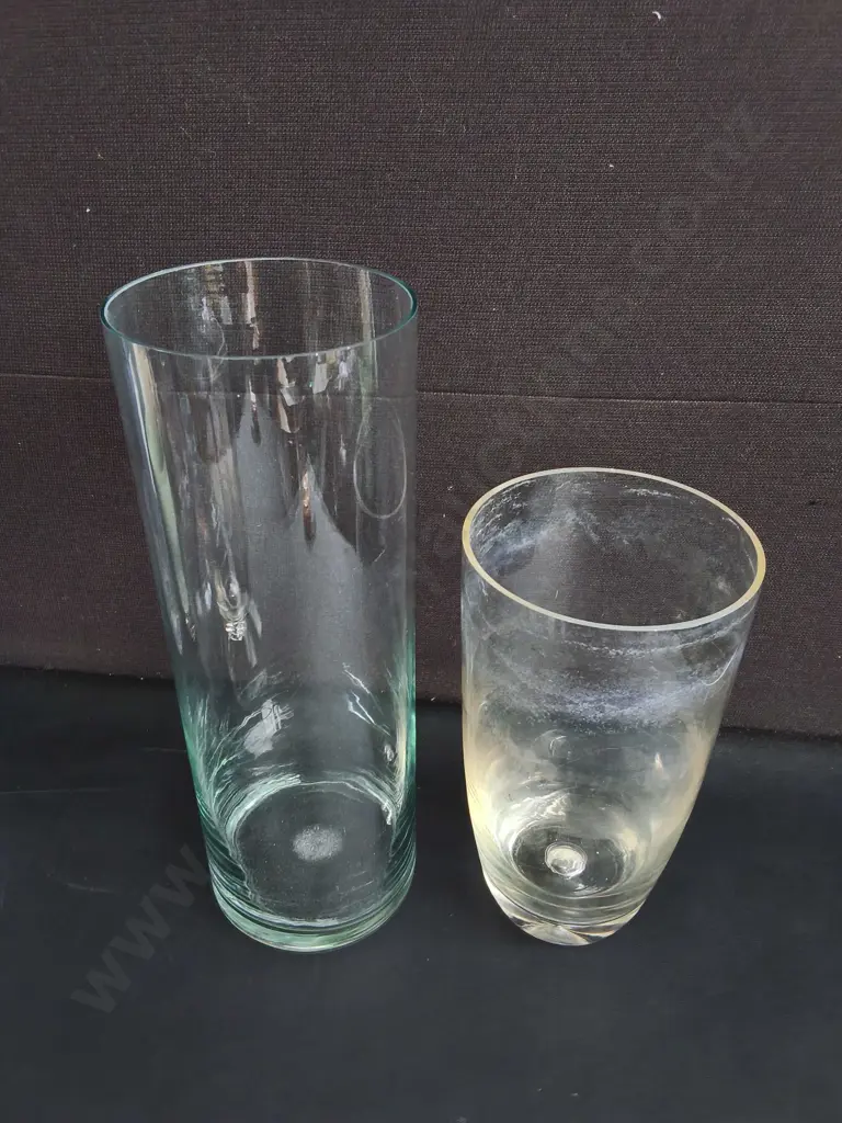 PAIR OF GLASS VASES, TALLEST H 42 CM Image 1++