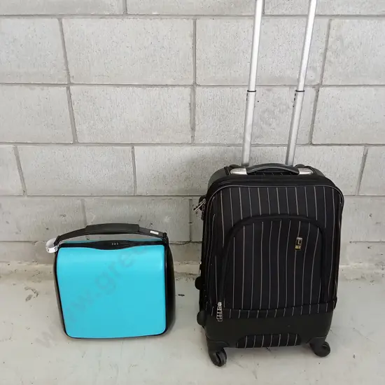 TWO CARRY ON BAGS, H 55CM X W 38CM X D 27CM