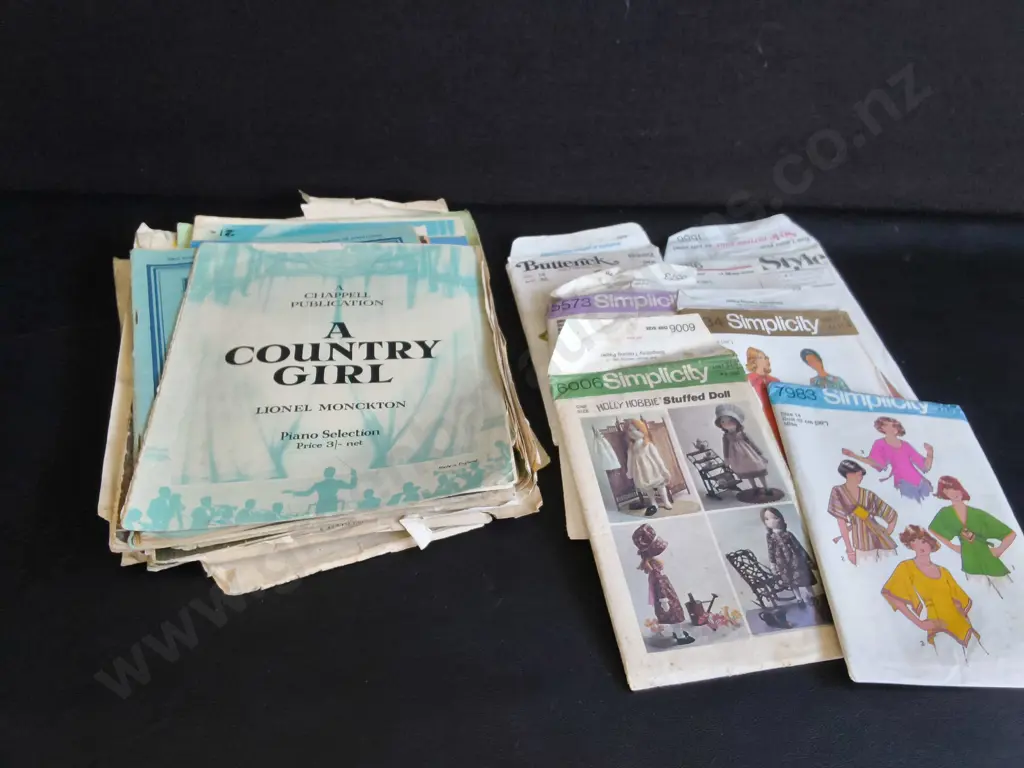 MIX OF VINTAGE SEWING PATTERNS AND SHEET MUSIC Image 1++