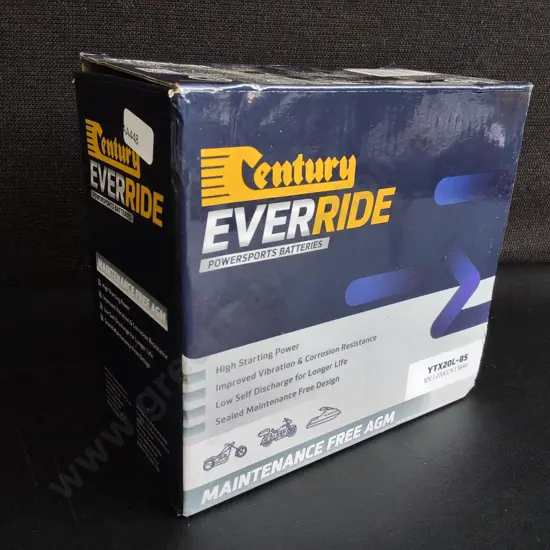 CENTURY EVERRIDE POWERSPORTS AND MOTORCYCLE AGM BATTERY BOX