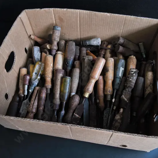 BOX OF VINTAGE HAND TOOLS