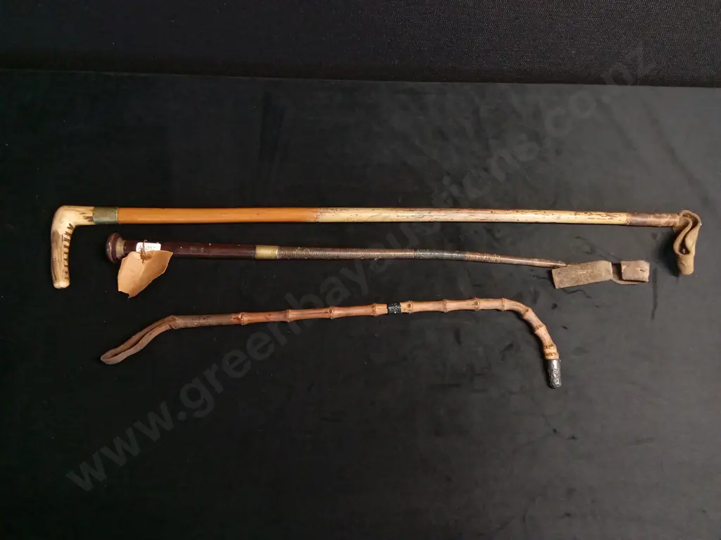 3 X VINTAGE HORSE WHIPS Image 1++