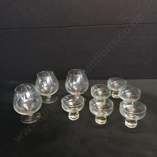 BRANDY GLASSES X 3 COCKTAIL GLASSES X 6