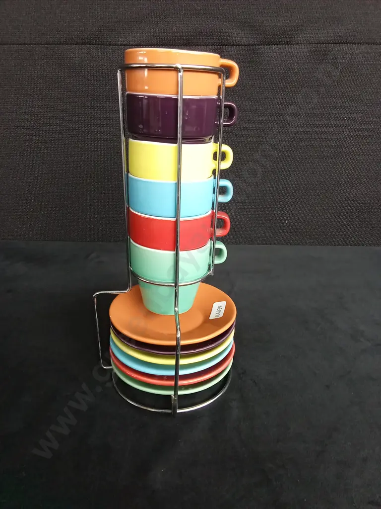 STACKABLE CERAMIC ESPRESSO CUPS AND SAUCERS Image 1++