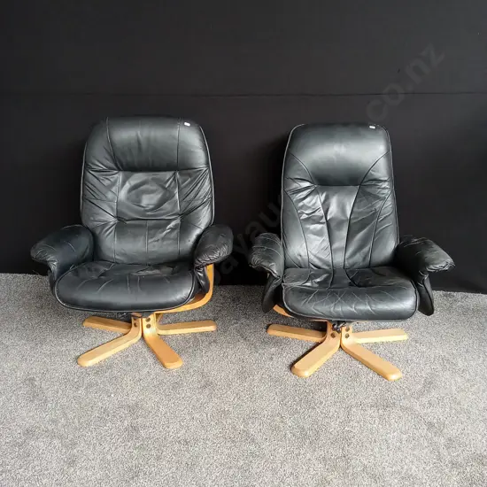 FAUX LEATHER ARM CHAIR X 2