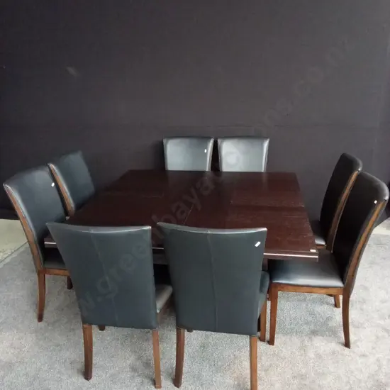 EXTENDABLE 8 SEATER TABLE WITH CHAIRS 1.50m X 1.50m extendable to 2.25m X 1.50m