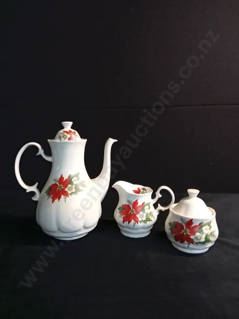 3 PIECE FLORAL TEA SET Image 1++