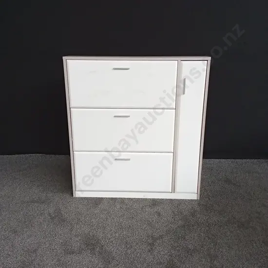 WHITE SHOE CABINET