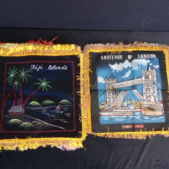 CUSHION COVERS FROM AROUND THE WORLD X 16 AND HAWAII FLAG