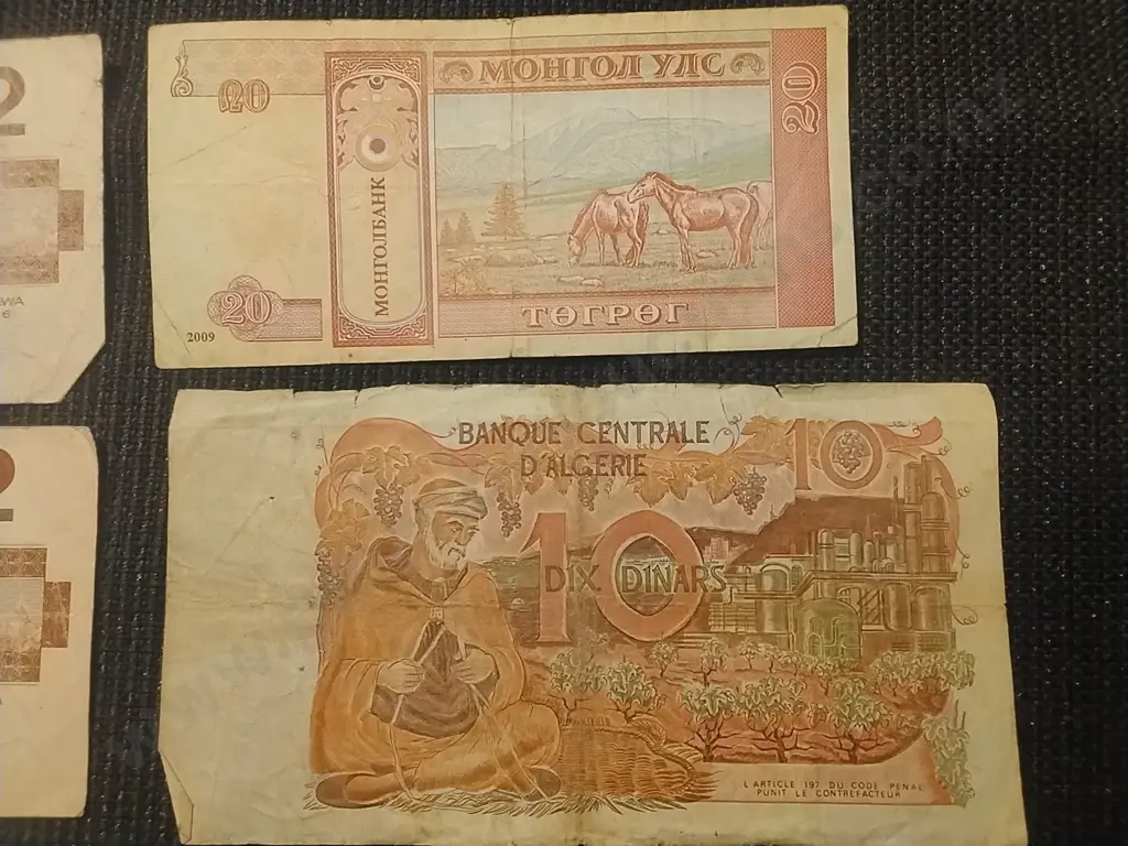 7 X VARIOUS BANK NOTES SYRIA, ALGERIA, ITALY, CANADA (POOR CONDITION) Image 1++