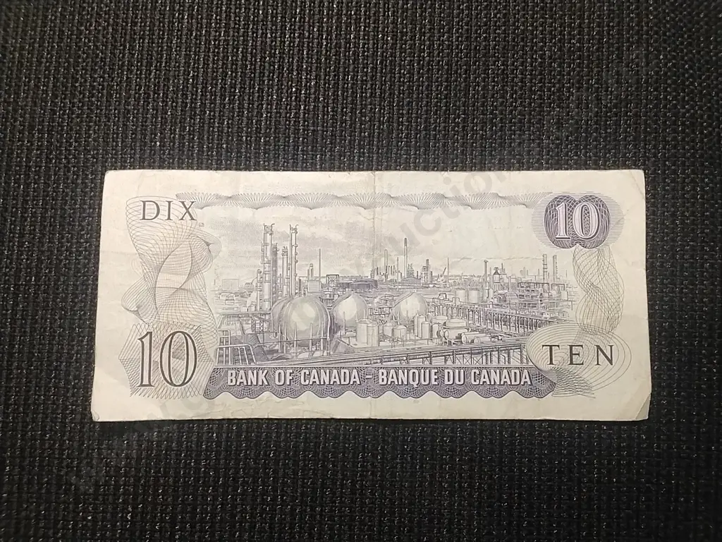 1 X 1971 CANADIAN $10 BANK NOTE (SCENES OF CANADA SERIES) Image 1++