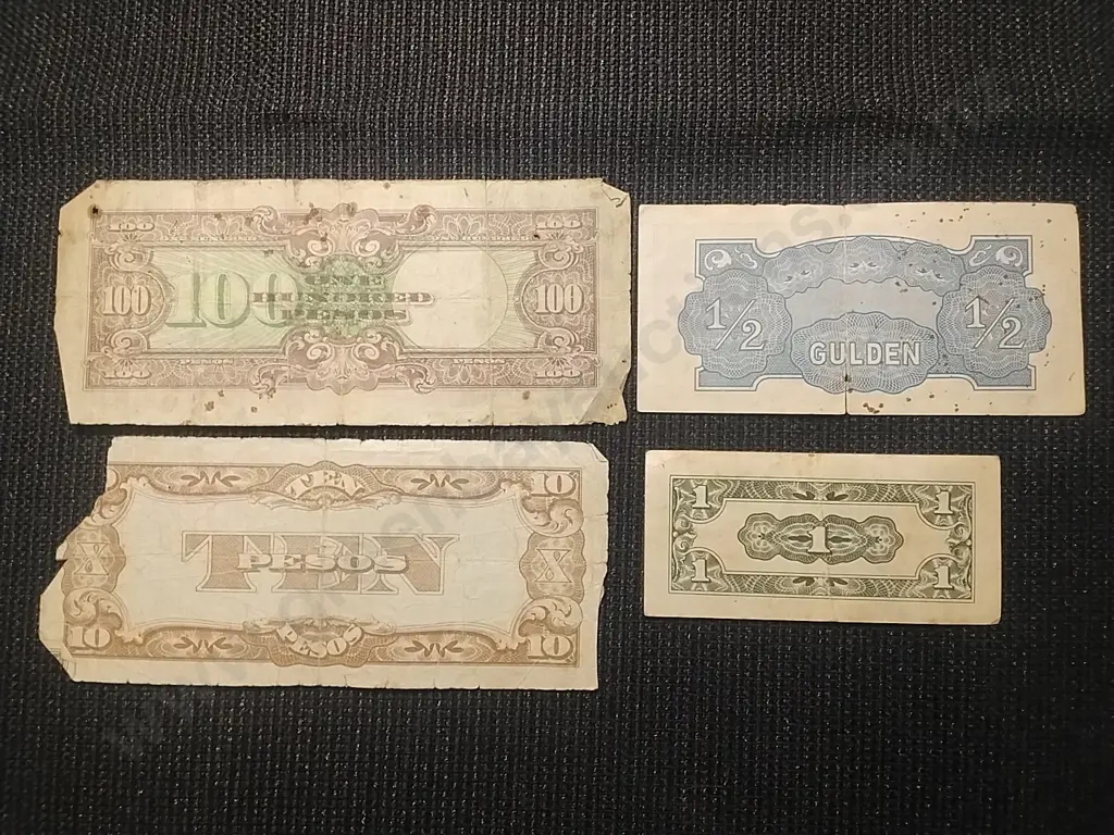 4x JAPANESE INVASION NOTES USED DURING WWII Image 1++