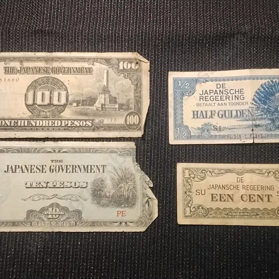 4x JAPANESE INVASION NOTES USED DURING WWII