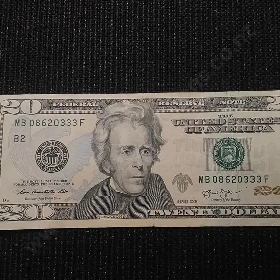 1 X UNITED STATES $20 NOTE