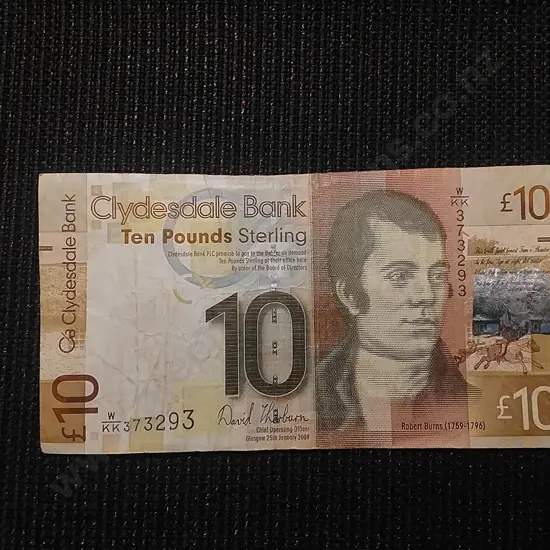 CYLDESDALE BANK 10 POUNDS STERLING NOTE 2009