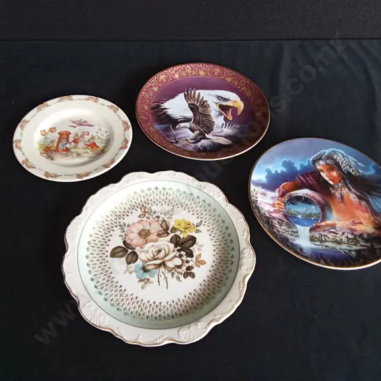 3 ROYAL DOULTON AND 1 OLD FOLEY PLATES