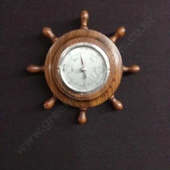 VINTAGE SHORTLAND SMITHS SHIPS WHEEL ANERIOD BSROMETER MADE IN ENGLAND