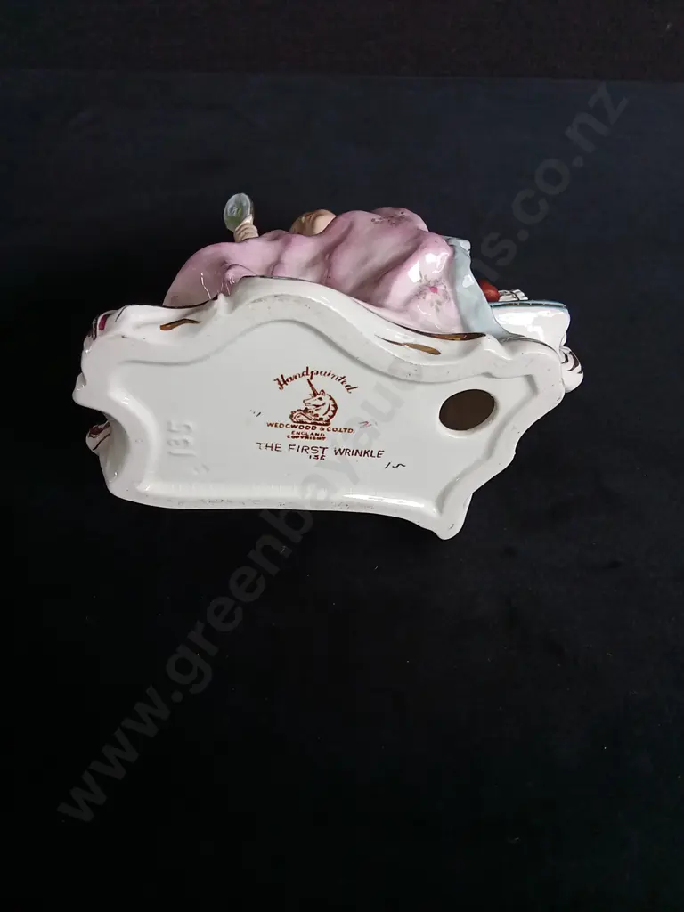 HAND-PAINTED PORCELAIN FIGURINE 'THE FIRST WRINKLE' BY WEDGWOOD & CO. LTD Image 1++