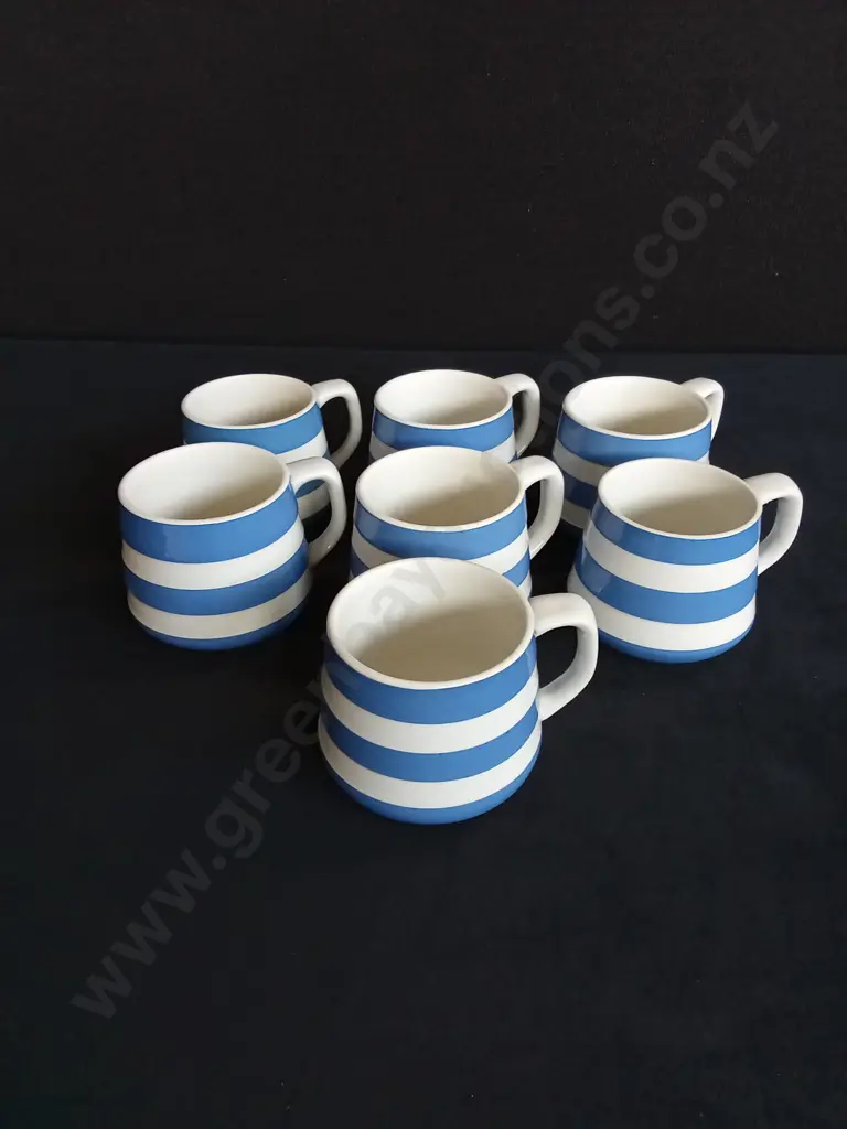 CORNISHWARE COFFEE CUPS X 7 Image 1++