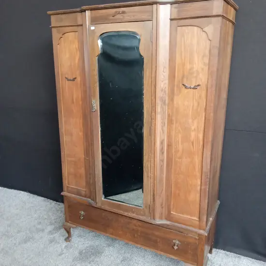 ANTIQUE WOODEN DRESSER WITH MIRROR L 122CM , D 46CM , H 193CM