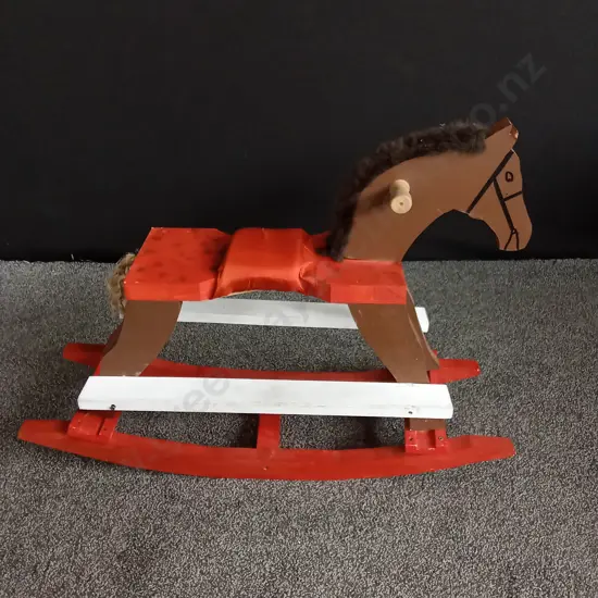 VINTAGE WOODEN ROCKING HORSE