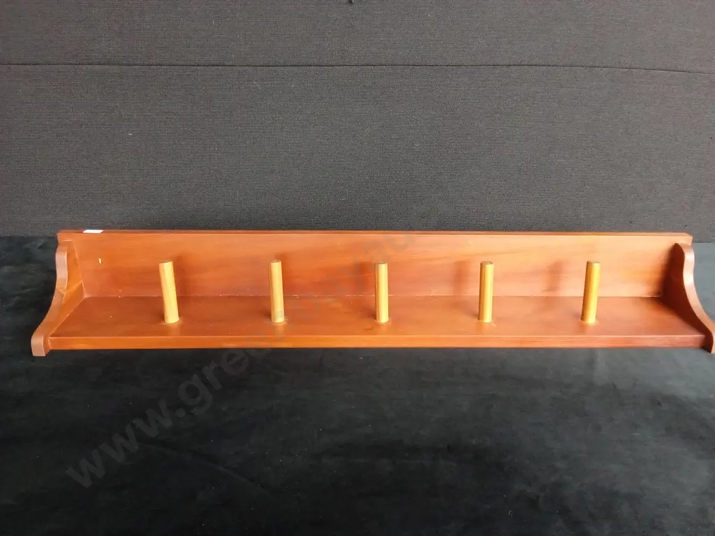 VINTAGE WOODEN WALL MOUNTED COAT RACK 37CM X 6.5CM Image 1++