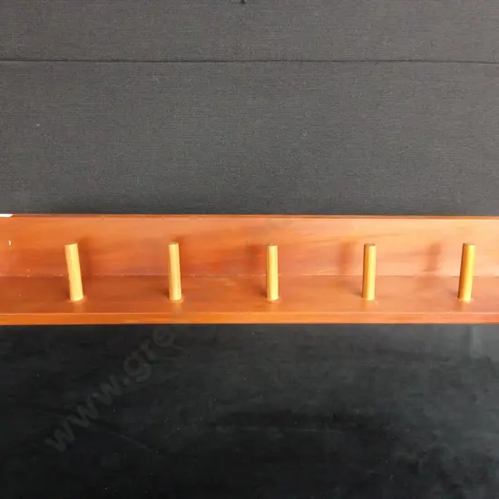 VINTAGE WOODEN WALL MOUNTED COAT RACK 37CM X 6.5CM