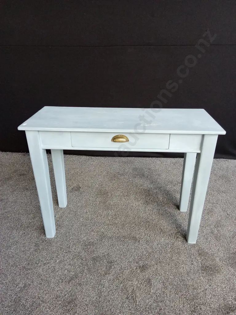 LIGHT BLUE PAINTED DESK WITH SINGLE DRAWER L 1M D .4M H .745 Image 1++