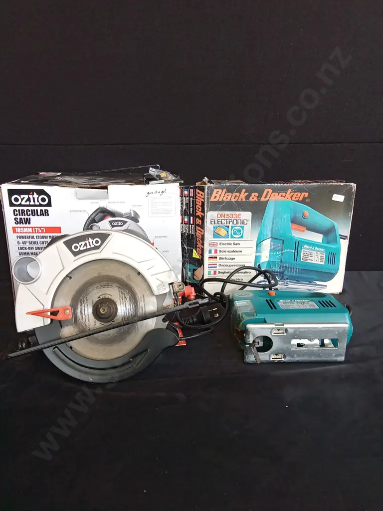 OZITO CIRCULAR SAW AND BLACK AND DECKER JIGSAW BOTH TESTED WORKING AND HARDLY USED Image 1++