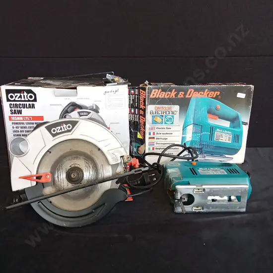 OZITO CIRCULAR SAW AND BLACK AND DECKER JIGSAW BOTH TESTED WORKING AND HARDLY USED