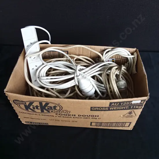 BOX OF EXTENSION CORDS