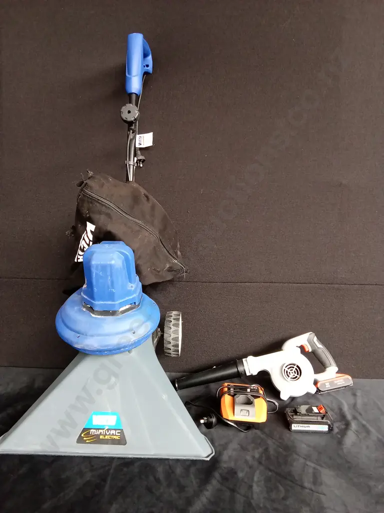 VICTA MINI VAC TESTED WORKING (NEEDS NEW BAG) PLUS TOOLPRO 18V BLOWER WITH BATTERY BUT NO CHARGER, AEG CHARGER Image 1++