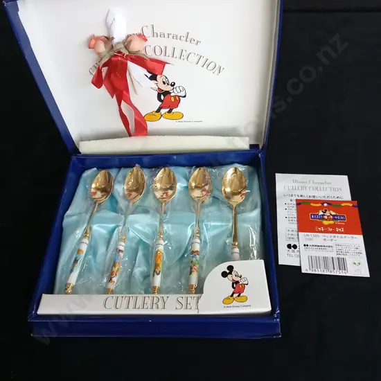 DISNEY CHARACTER CUTLERY TEASPOON SET UNUSED FROM JAPAN