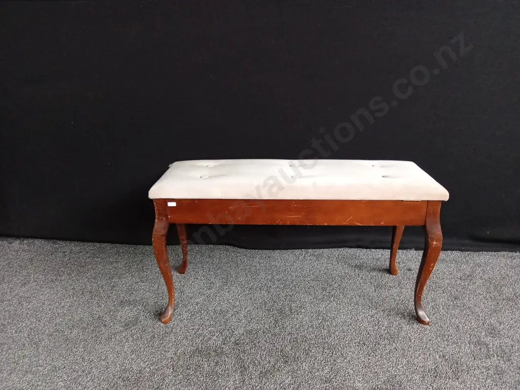 ANTIQUE WOODEN PIANO STOOL H49CM L87CM D35CM Image 1++