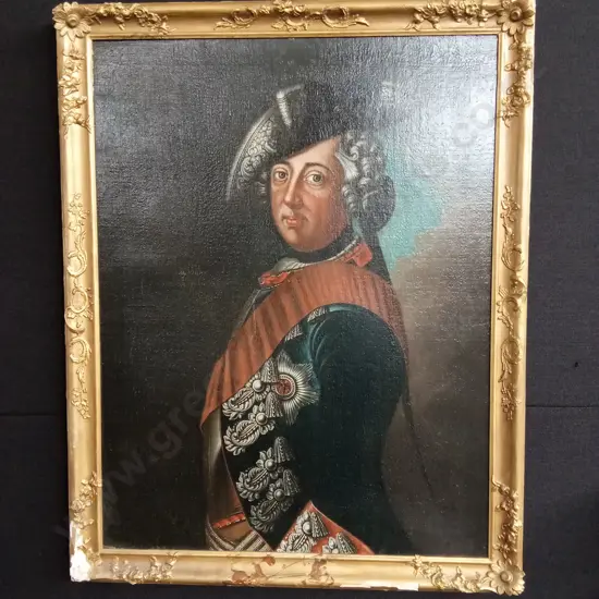 PORTRAIT OF FREDERICK II KING OF PRUSSIA (DAMAGED FRAME)