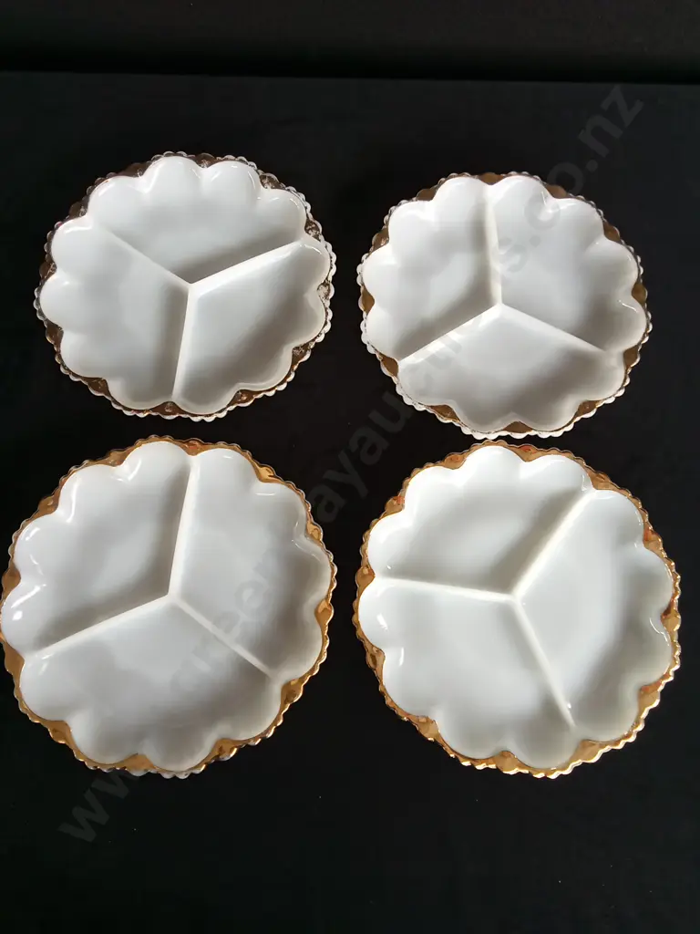 FIRE KING ANCHOR HOCKING WHITE MILK GLASS PLATTERS X 10 Image 1++